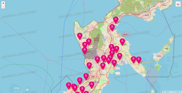 沖縄県のダイソー（DASIO）の店舗地図