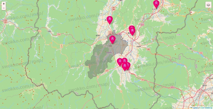 山形県のダイソー（DASIO）の店舗地図