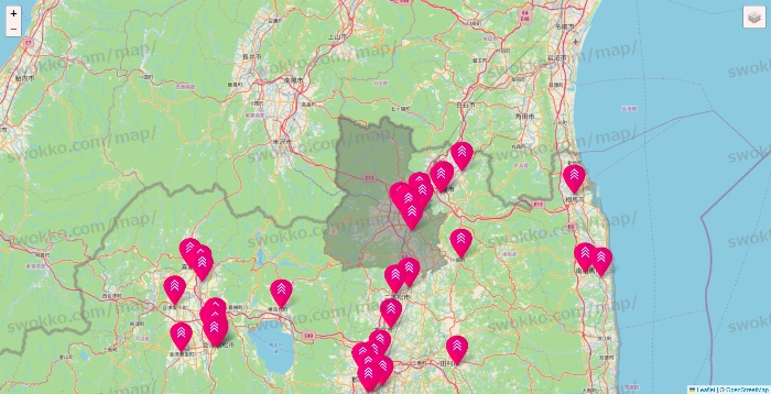 福島県のダイソー（DASIO）の店舗地図