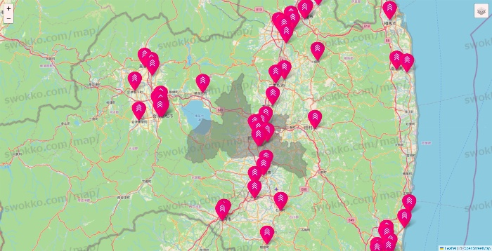 福島県のダイソー（DASIO）の店舗地図