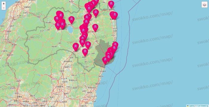 福島県のダイソー（DASIO）の店舗地図