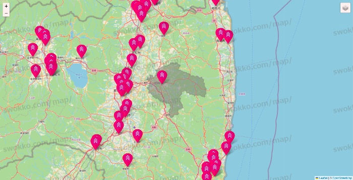 福島県のダイソー（DASIO）の店舗地図