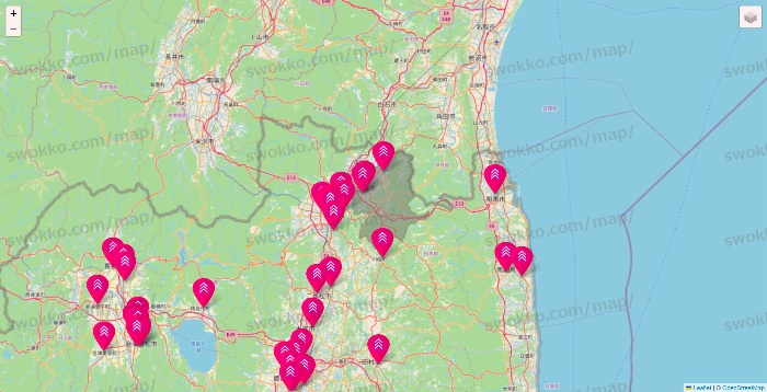 福島県のダイソー（DASIO）の店舗地図