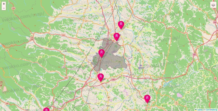 福島県のダイソー（DASIO）の店舗地図