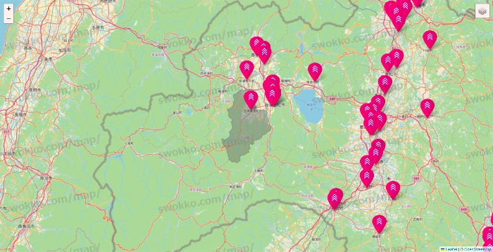 福島県のダイソー（DASIO）の店舗地図