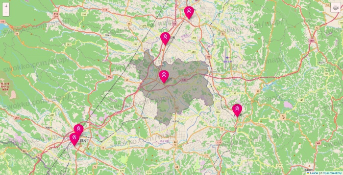福島県のダイソー（DASIO）の店舗地図