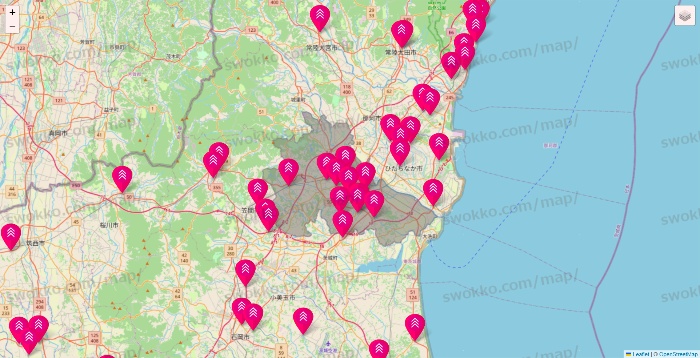 茨城県のダイソー（DASIO）の店舗地図