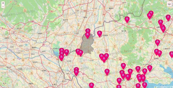 茨城県のダイソー（DASIO）の店舗地図