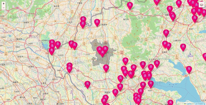 茨城県のダイソー（DASIO）の店舗地図