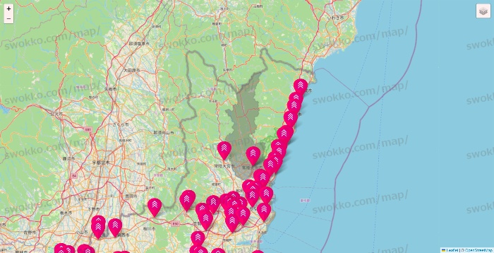 茨城県のダイソー（DASIO）の店舗地図