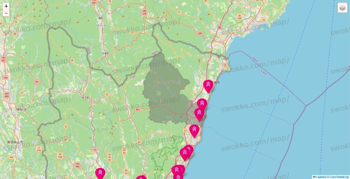 茨城県のダイソー（DASIO）の店舗地図