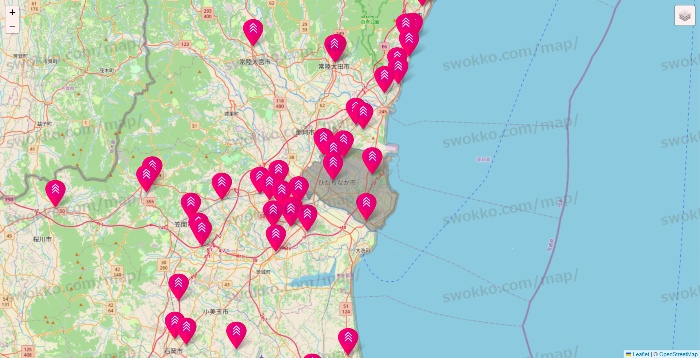 茨城県のダイソー（DASIO）の店舗地図