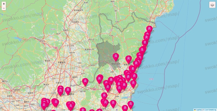 茨城県のダイソー（DASIO）の店舗地図
