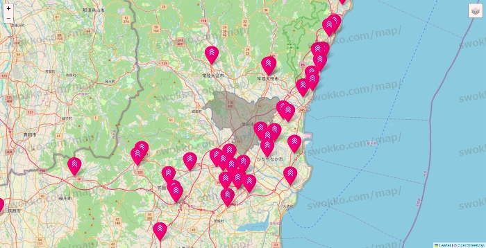 茨城県のダイソー（DASIO）の店舗地図