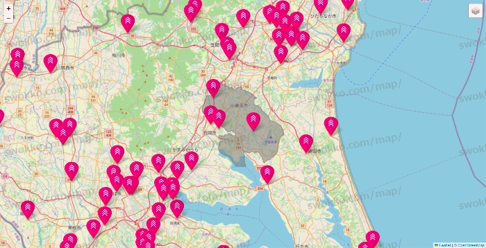 茨城県のダイソー（DASIO）の店舗地図