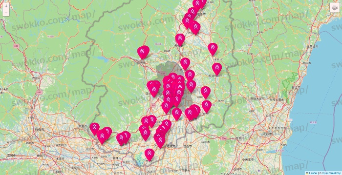 栃木県のダイソー（DASIO）の店舗地図