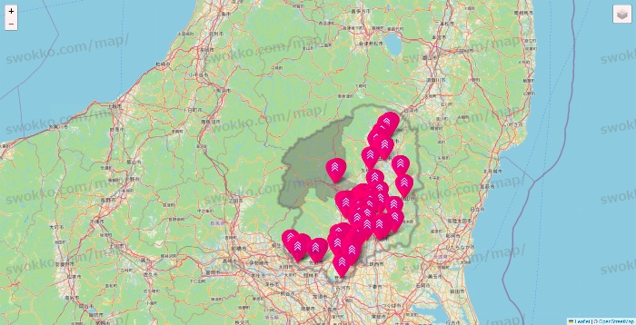 栃木県のダイソー（DASIO）の店舗地図