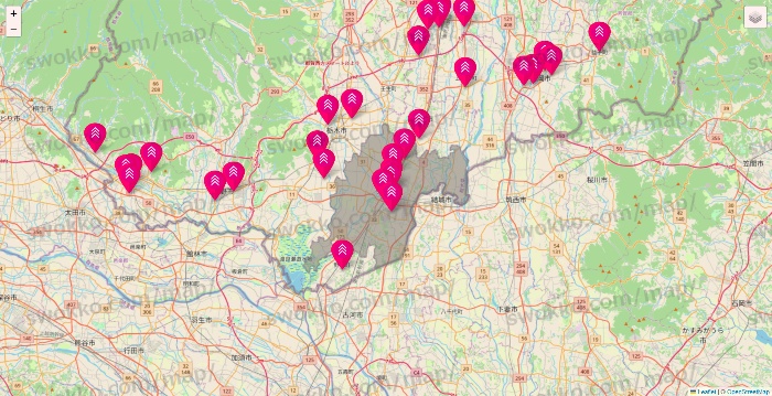 栃木県のダイソー（DASIO）の店舗地図