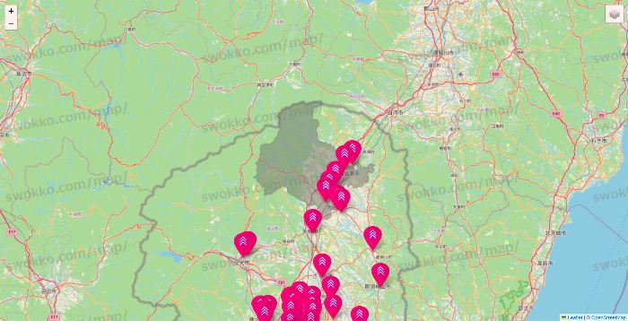 栃木県のダイソー（DASIO）の店舗地図