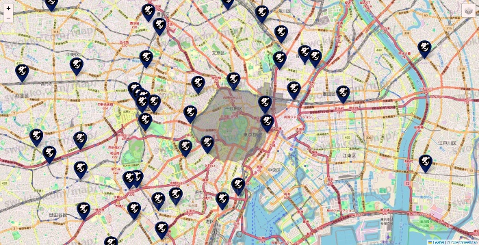 東京都の肉汁餃子のダンダダンの店舗地図