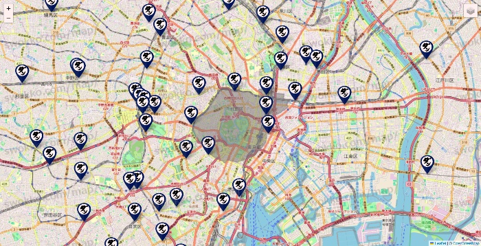 東京都の肉汁餃子のダンダダンの店舗地図