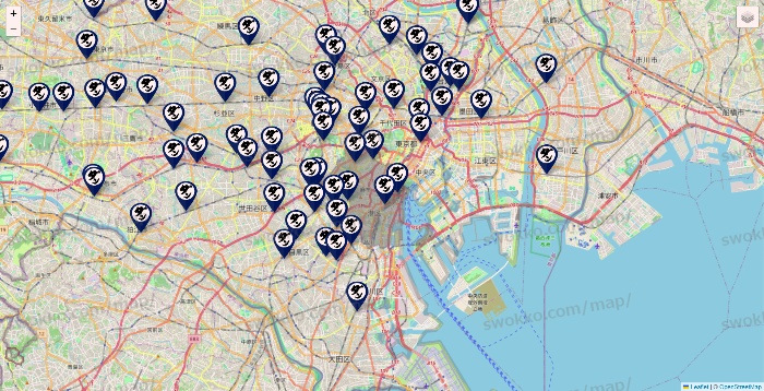 東京都の肉汁餃子のダンダダンの店舗地図