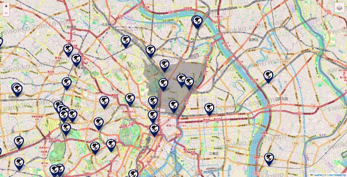 東京都の肉汁餃子のダンダダンの店舗地図