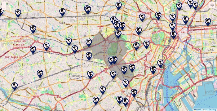 東京都の肉汁餃子のダンダダンの店舗地図