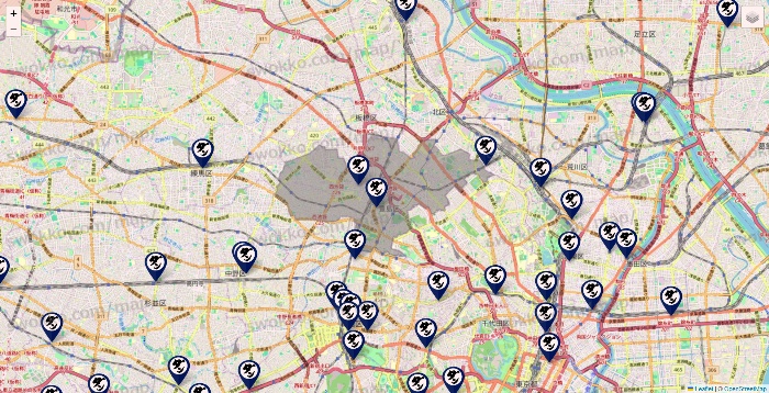 東京都の肉汁餃子のダンダダンの店舗地図