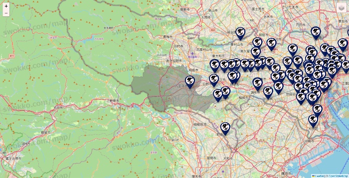 東京都の肉汁餃子のダンダダンの店舗地図