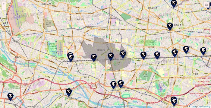 東京都の肉汁餃子のダンダダンの店舗地図