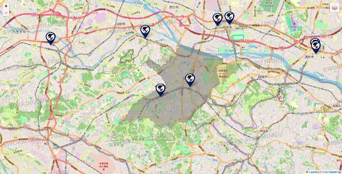 東京都の肉汁餃子のダンダダンの店舗地図