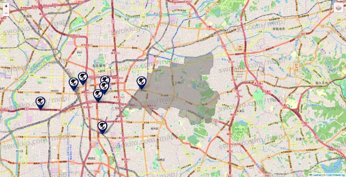 愛知県の肉汁餃子のダンダダンの店舗地図