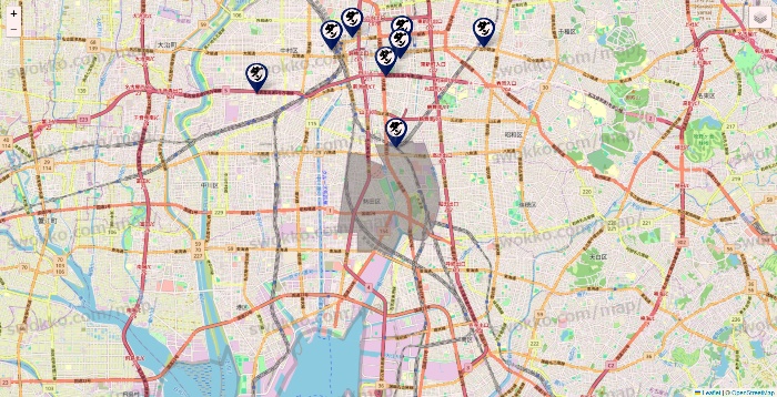 愛知県の肉汁餃子のダンダダンの店舗地図