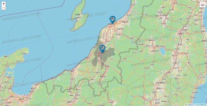 新潟県のだんまや水産の店舗地図