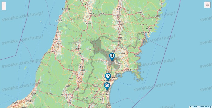 宮城県のだんまや水産の店舗地図