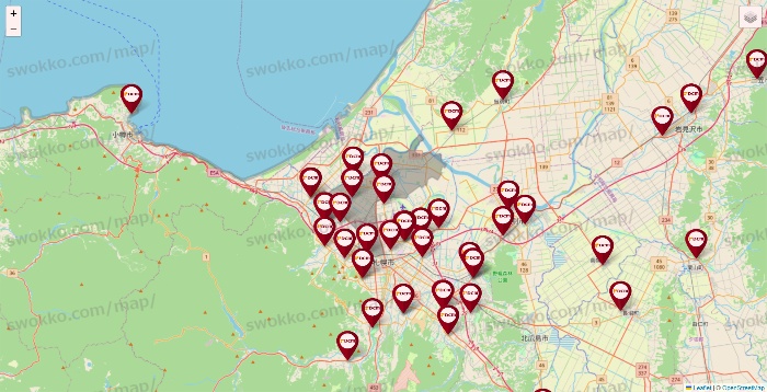 北海道のDCMの店舗地図