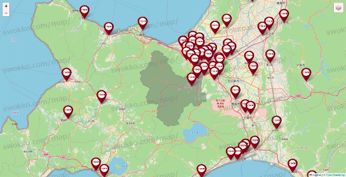 北海道のDCMの店舗地図