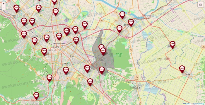 北海道のDCMの店舗地図