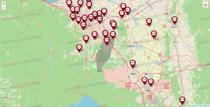 北海道のDCMの店舗地図