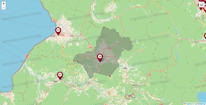 北海道のDCMの店舗地図