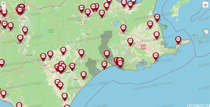 北海道のDCMの店舗地図
