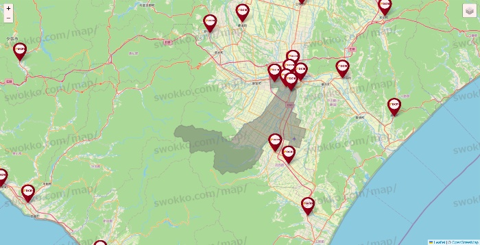 北海道のDCMの店舗地図