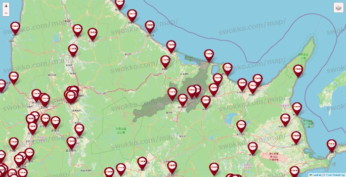 北海道のDCMの店舗地図