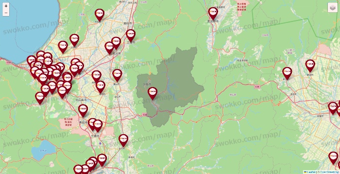 北海道のDCMの店舗地図