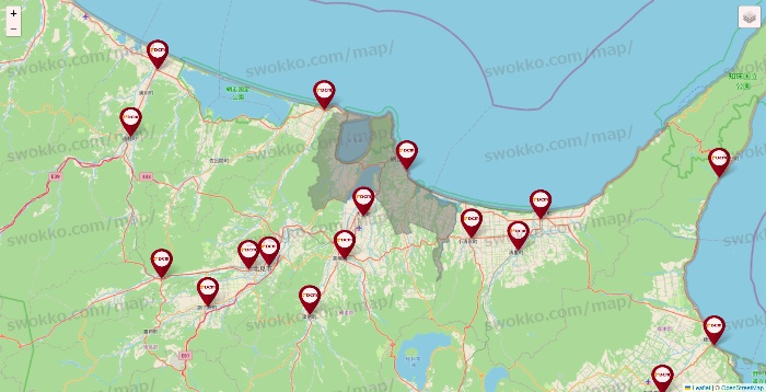 北海道のDCMの店舗地図