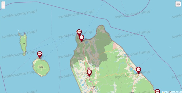 北海道のDCMの店舗地図