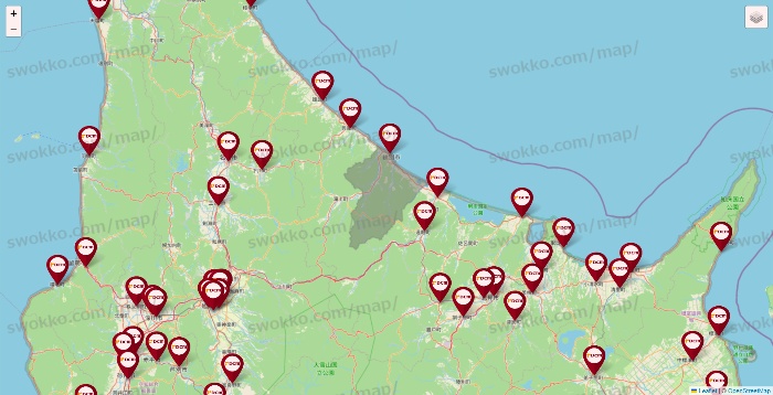 北海道のDCMの店舗地図