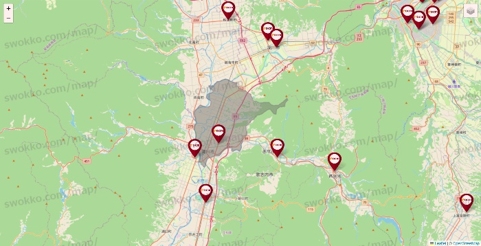 北海道のDCMの店舗地図