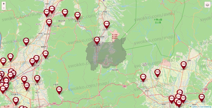 北海道のDCMの店舗地図